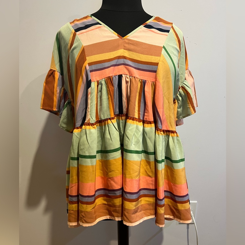 Entro Multicolor Striped Blouse